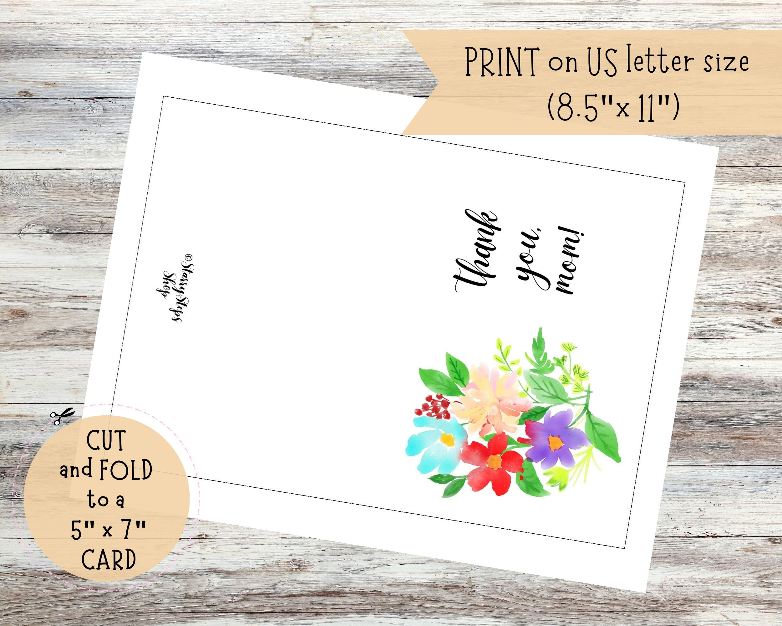 Thank You Mom Printable Card | Thank You Mom Digital Card | Thank You ...