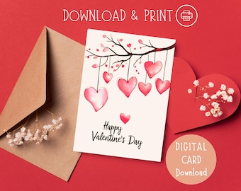 Heart Branch Valentine's Day Card: Printable Love Card (PDF)