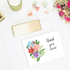 Thank You Mom Printable Card | Thank You Mom Digital Card | Thank You ...