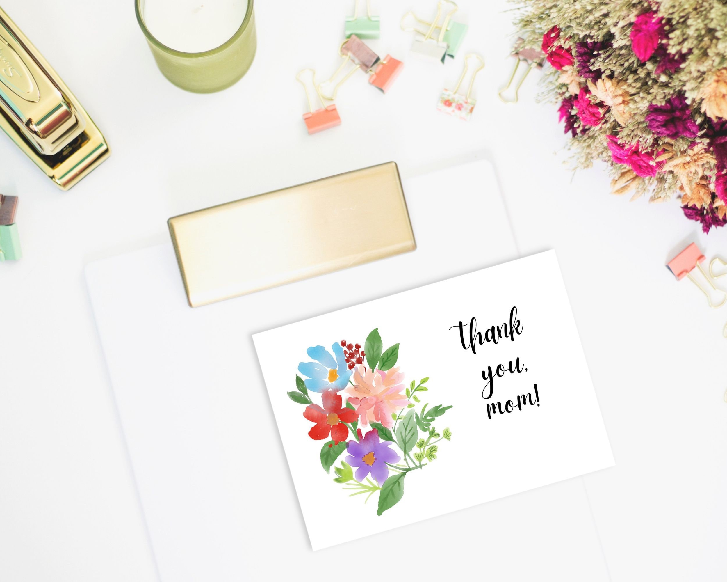 Thank You Mom Printable Card | Thank You Mom Digital Card | Thank You ...