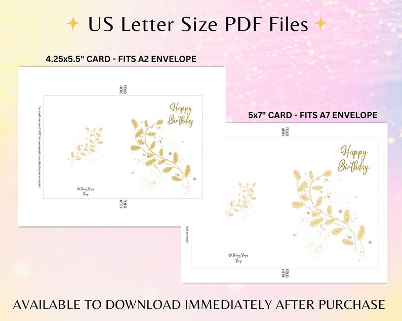 Happy Birthday Printable Cards / Printable Birthday Cards / Digital ...