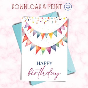 Happy Birthday Printable Card / Printable Birthday Card / Instant Download PDF / Digital Birthday Card Download / Happy Birthday Card