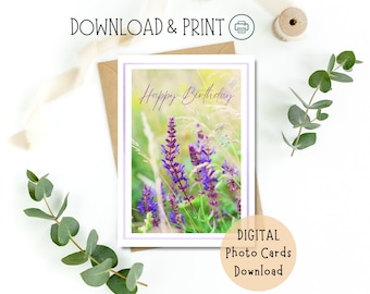 Printable Nature Photo Birthday Card Set (Digital Download)