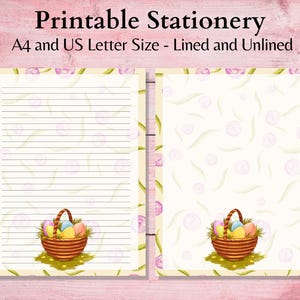Printable Easter Stationery: Lined & Blank Paper (Digital Download)