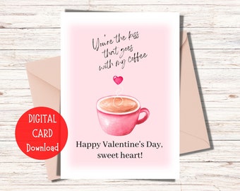 Valentine's Day Card, Printable Valentine's Card,  Happy Valentine's Day Card, Digital Download, Happy Valentine's Card, Love Card Printable
