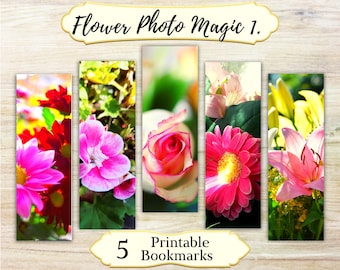 Flower Photo Magic Printable Bookmarks Vol.1 (Digital Download)