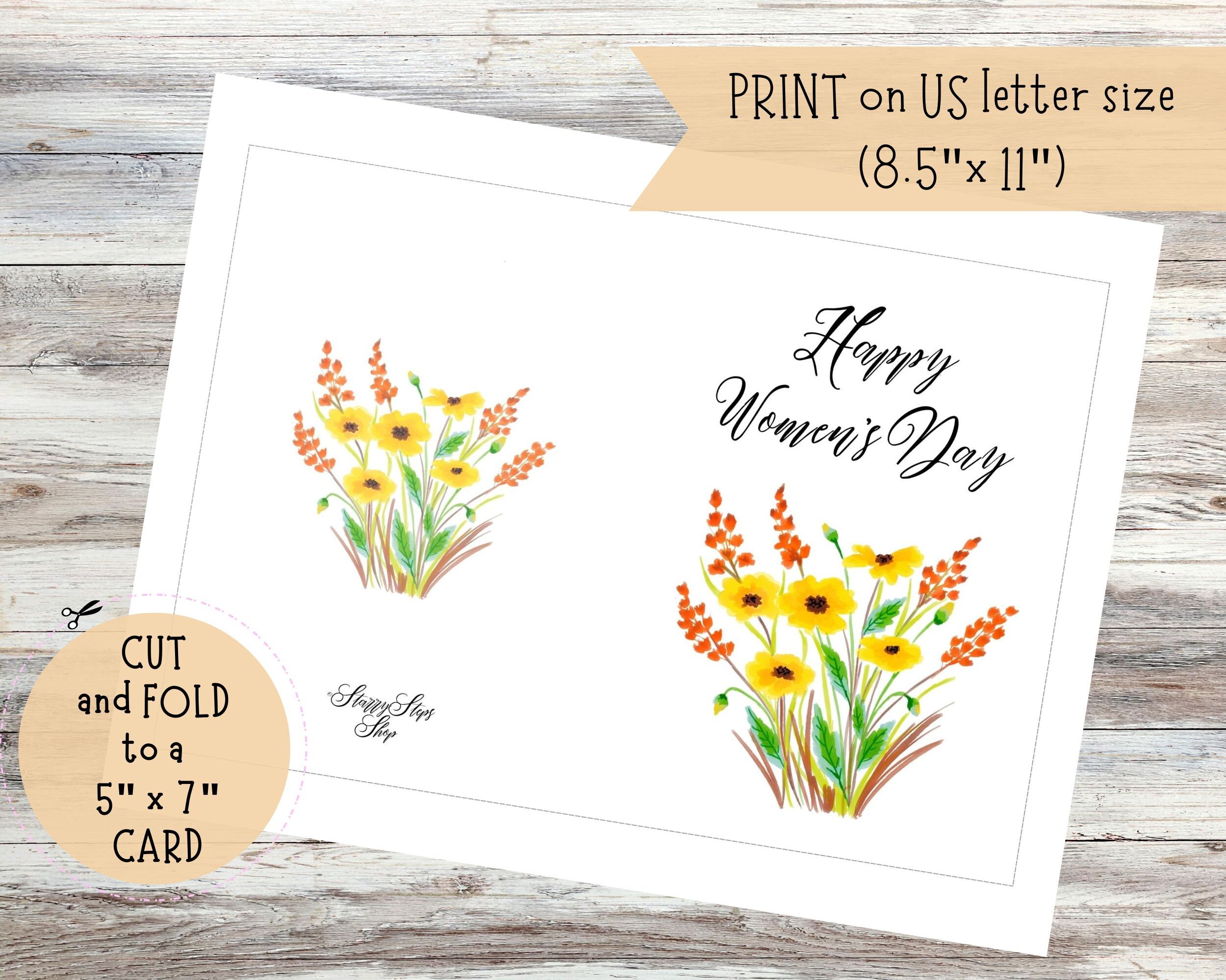 Printable Women's Day Card, International Women's Day Card, Digital ...