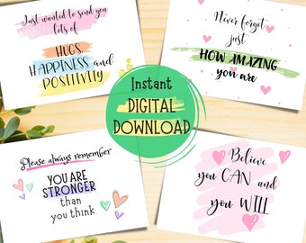 Inspirational Postcard Set: Friendship Encouragement Cards (Digital Download)