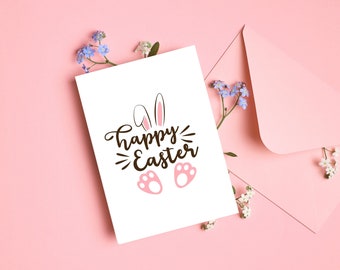 Tarjeta de Pascua imprimible, Tarjeta imprimible, Descarga digital, Tarjeta de Pascua digital, Tarjeta de conejito de Pascua, Tarjeta de Pascua feliz, Impresión digital Pascua