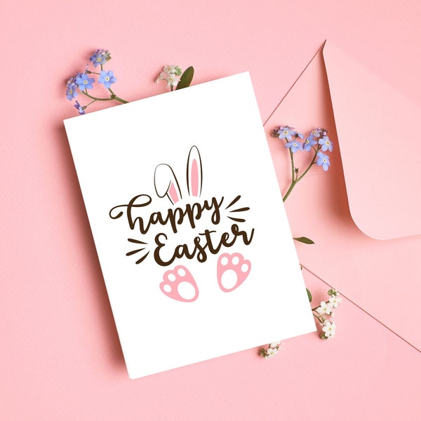 Printable Easter Card, Printable Card, Digital Download, Digital Easter Card, Easter Bunny Card, Happy Easter Card, Digital Print Easter