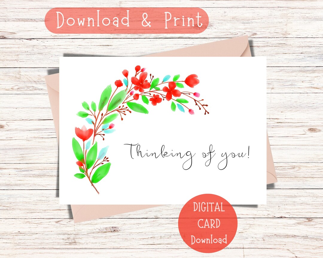 Thinking of You Printable Cards, Digital Card Download, Thinking of You ...