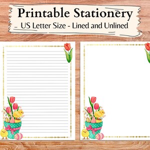 Printable Easter Stationery: Lined & Blank Paper (Digital Download)