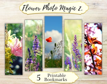 Flower Photo Magic Printable Bookmarks Vol.2 (Digital Download)