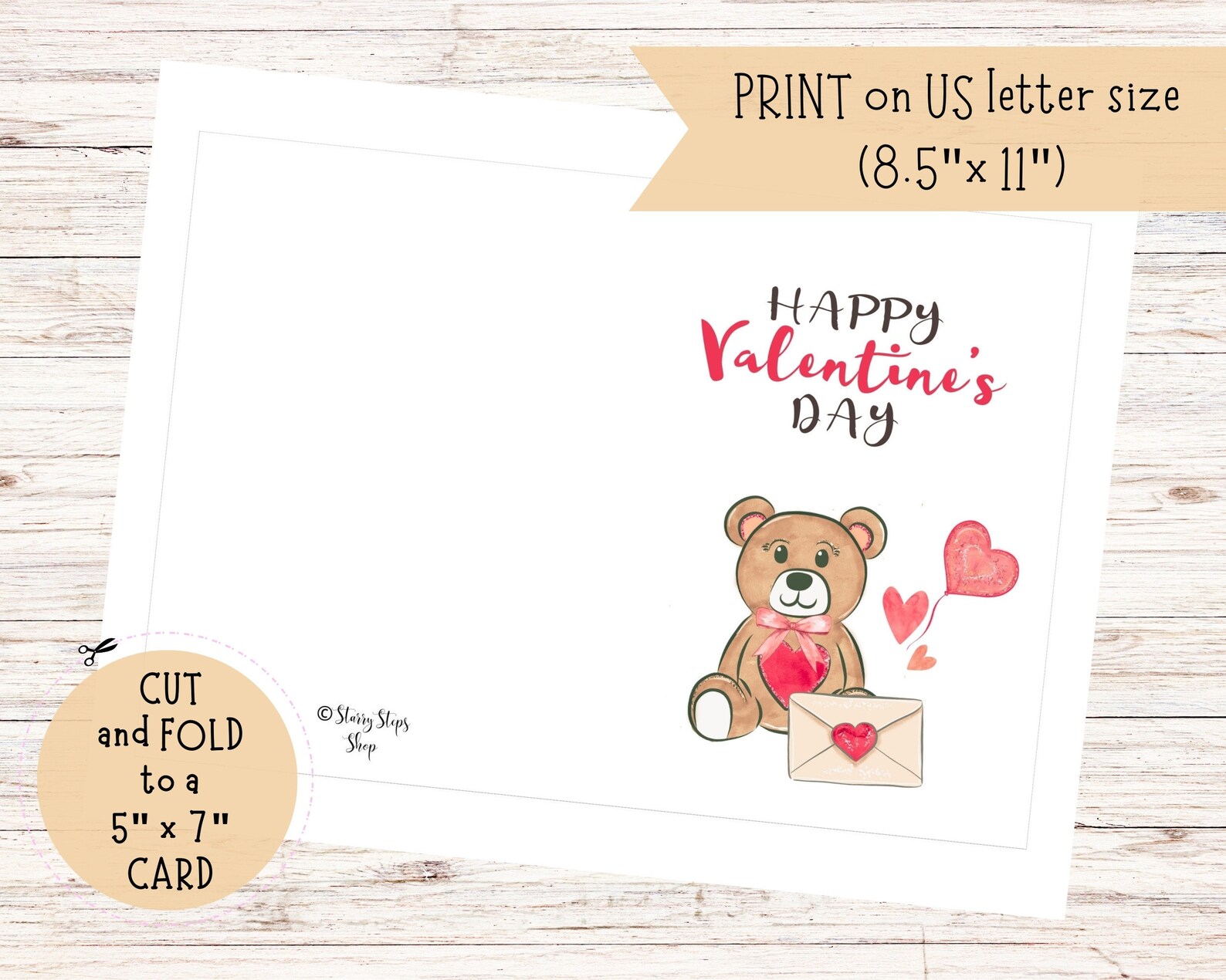 Happy Valentine's Day Printable Card Happy Valentine's Day Digital Download Valentine's Day ...