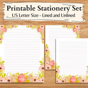 Printable Easter Stationery Set: Lined & Blank Paper (Digital Download)
