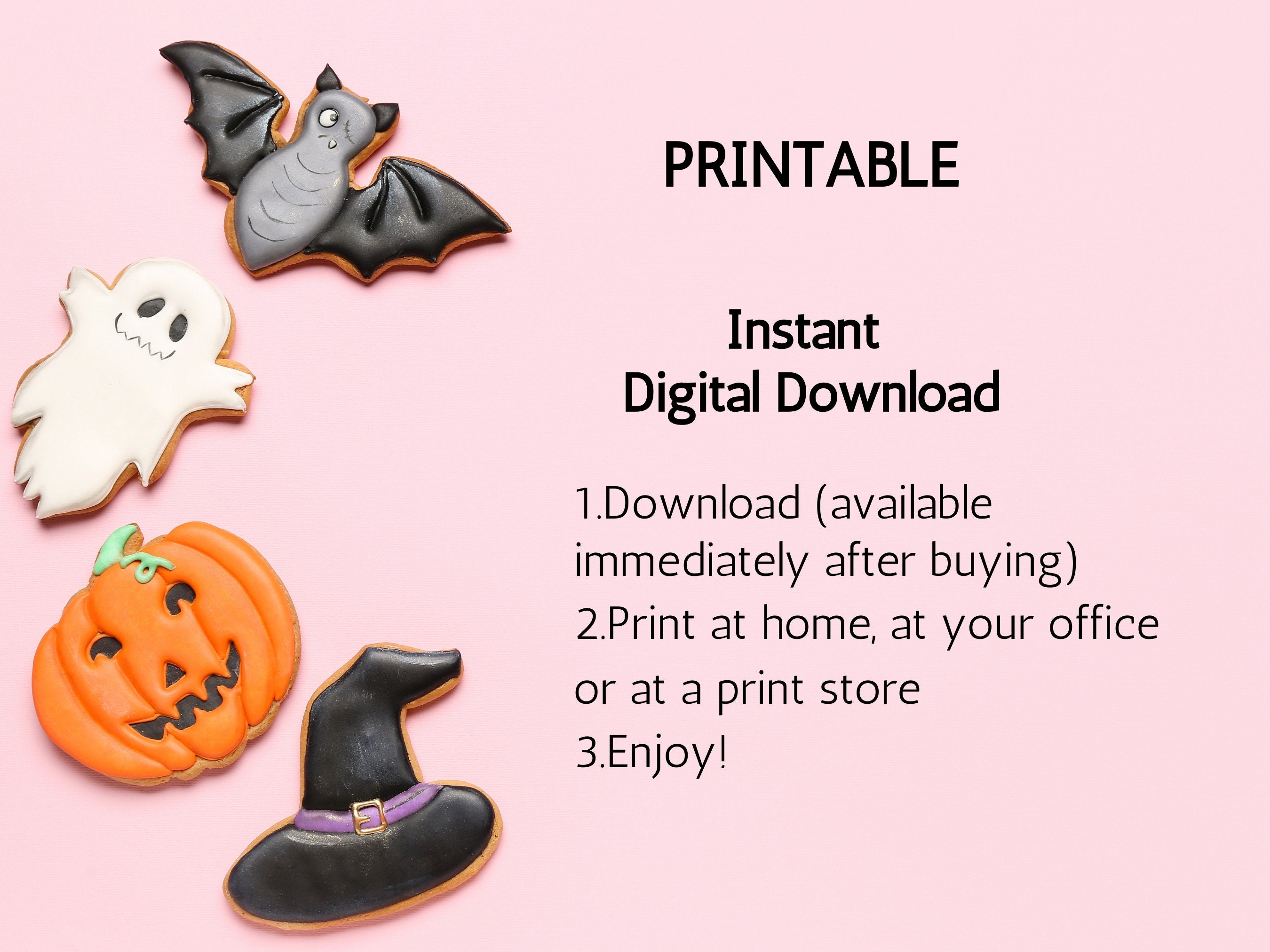 Halloween Card Printable Printable Halloween Cards Happy Etsy