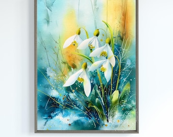Snowdrop Forest Magic Wall Art Print: Instant Digital Download