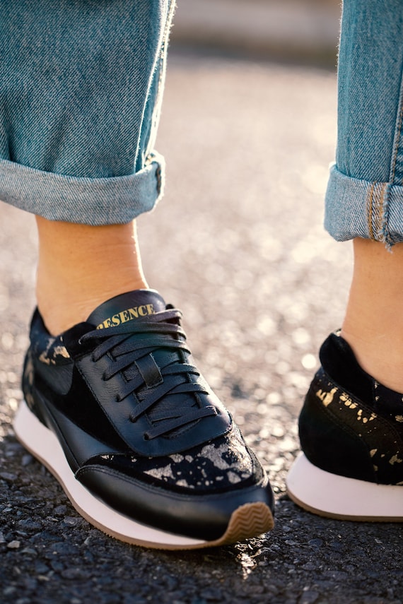 Black and gold trainers womens deals