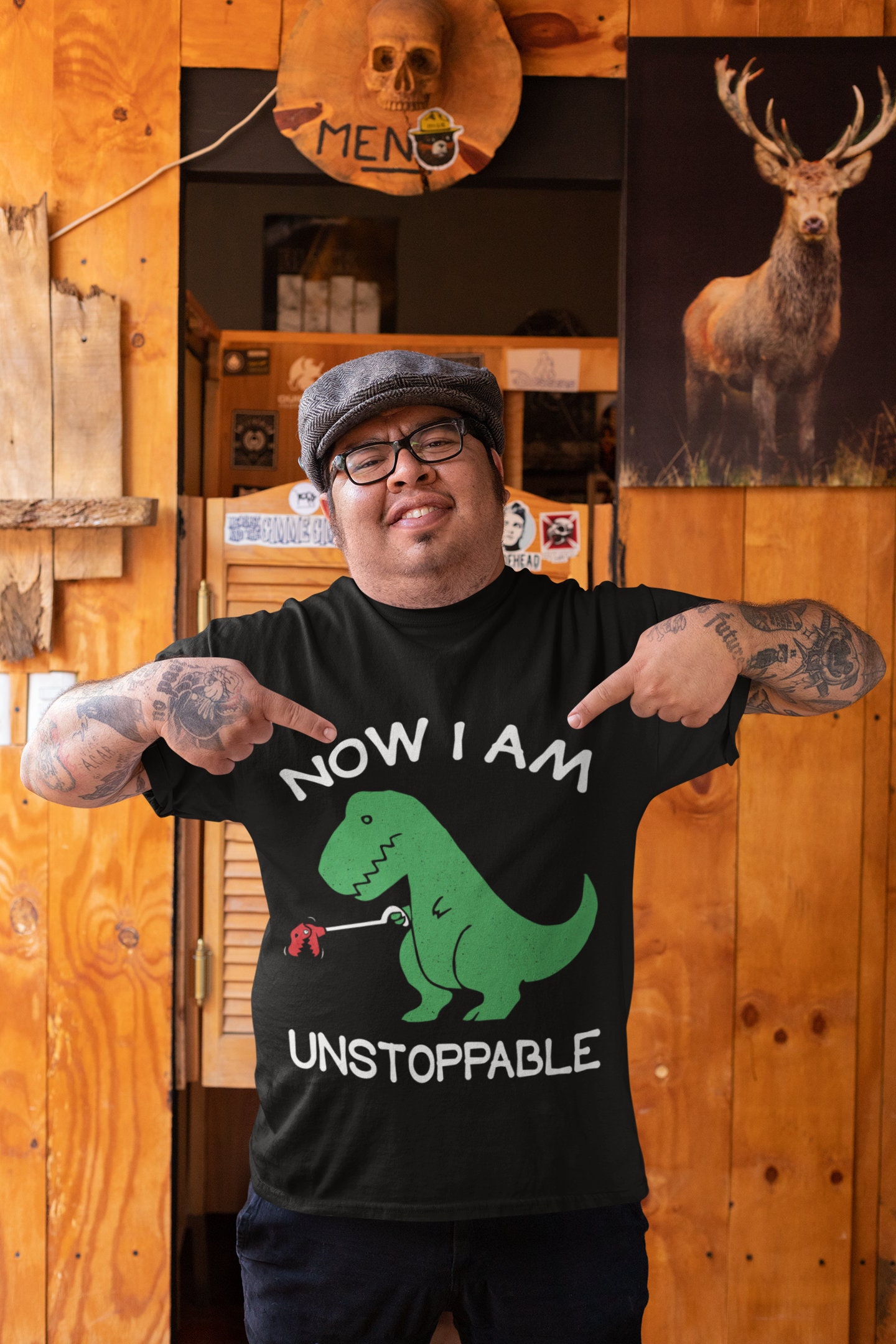 now i am unstoppable t rex shirt
