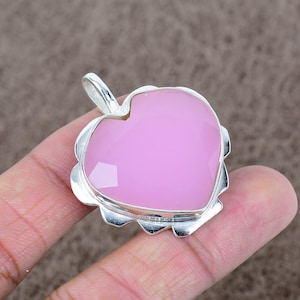 Sterling Silver Rose Quartz Heart Pendant: Dainty Love Jewelry