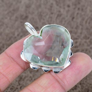 Aquamarine Heart Pendant: 925 Sterling Silver Anniversary Jewelry