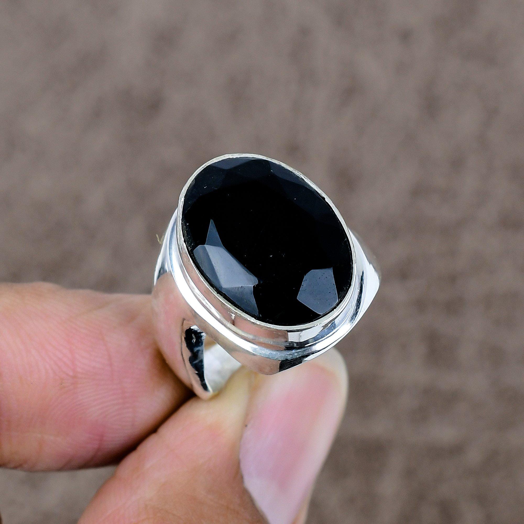 黒い石の装飾リング U 45-53 並行輸入品】Falcon Jewelry 本物の天然