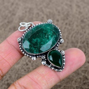 Zambian Emerald Pendant, Emerald Gemstone Jewelry, Pendant, 925 Sterling Silver, Vintage Jewelry, Pendant For Her, Gift For Wedding