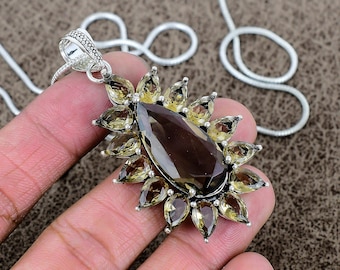 Smoky Quartz Pendant: 925 Sterling Silver Gemstone Jewelry