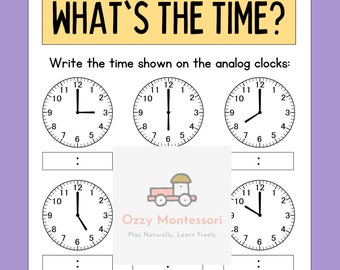 What's The Time? Mathematics Worksheet - DIGITAL - PRINTABLE