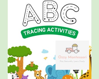 26 Letter Tracing Activities - Uppercase Series - ABC Animals Letter Tracing Worksheet - Learning Animal Letter
