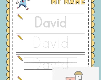 Customer Tracing Name - Preschool Kindergarten Letter Worksheet - DIGITAL - PRINTABLE