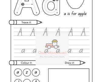 Kindergarten Alphabet Worksheet - Homeschooling Kindergarten - DIGITAL - PRINTABLE