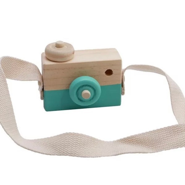 PERSONALIZED Wooden Mini Camera Toy | Neck Hanging Photographed Props | Montessori Pretend Play Camera Room Hanging | Toddler Toy