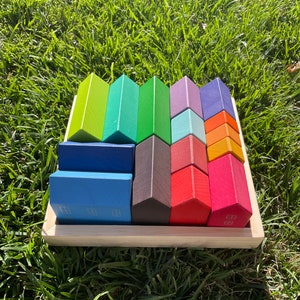 PERSONALIZED Village Building Blocks Set | Rainbow Buildings | Perfect ...