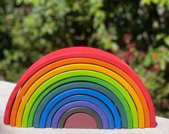 Wooden Rainbow Stacking 