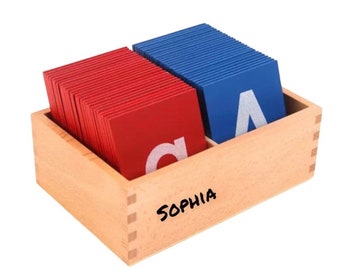 Personalized Montessori Lower and Capital Case Sandpaper Letters with Boxes | Montessori Preschool Educational Material