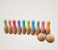 Personalized Wooden Bowling Set | 12pcs Wooden Bowling Pins | Montessori Toddler Game Set | Free Muslin Carrying Bag Christmas Gifts for Kid