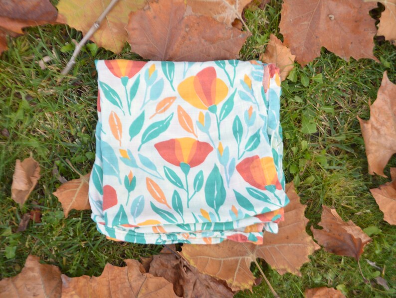 Baby Swaddling Wrap Newborn Swaddle Swaddle Blanket Vintage Floral /& Rainbow Muslin 47\u201dx47\u201d Bamboo Cotton Muslin Blanket