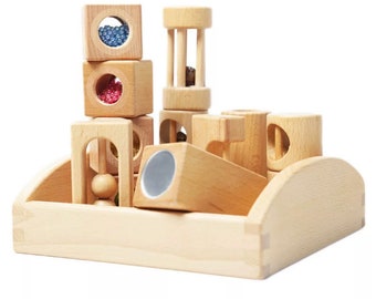 PERSONALIZED Early Learning Educational Wooden Toy Hands Brain Training Montessori Sounds Gift Boxes Music Blocks For Kids