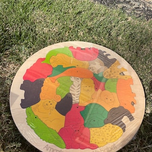 PERSONALIZED Montessori Animal Alphabet  | Wooden Educational Puzzle