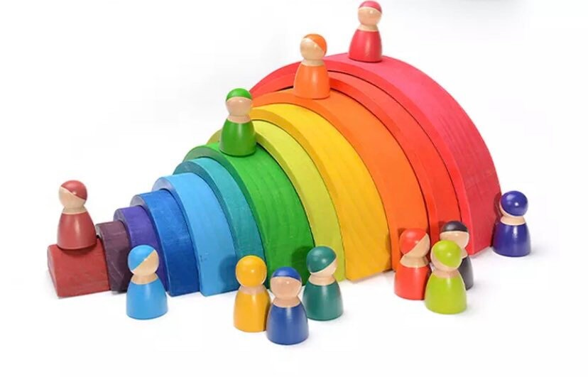 12PCS X-Large pila arco iris de madera & 12PCS arco iris | Etsy