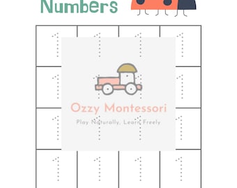 Tracing Number Worksheet in Colorful - Learning Tracing Number - DIGITAL - PRINTABLE