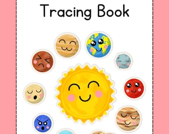 Solar System Tracing Book - Coloring Book - DIGITAL - PRINTABLE