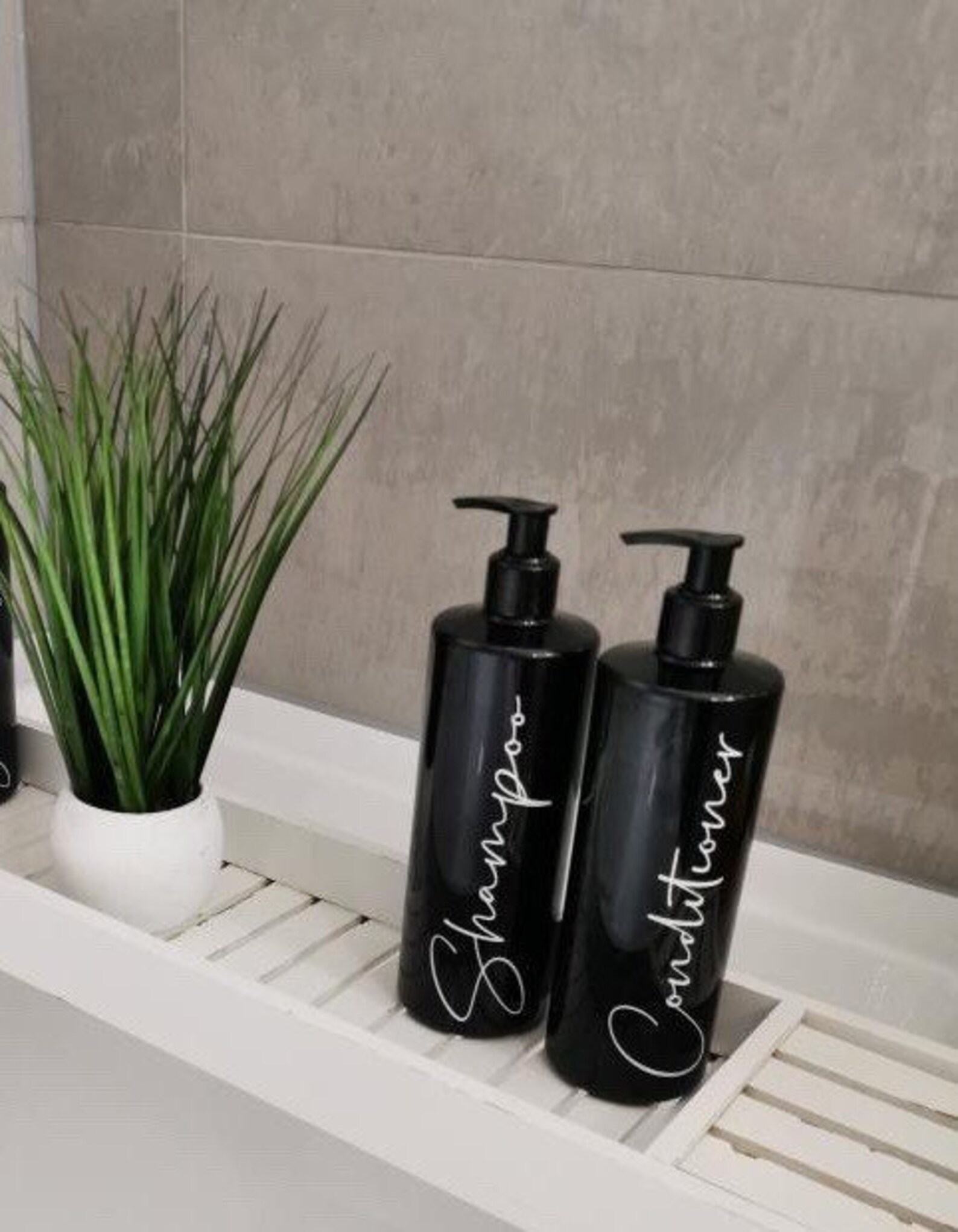 Black Bathroom Bottle Reusable Dispensers Etsy