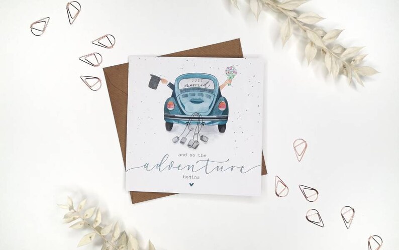 Glückwunschkarte zur Hochzeit VW Käfer Klappkarte mit Etsy.de