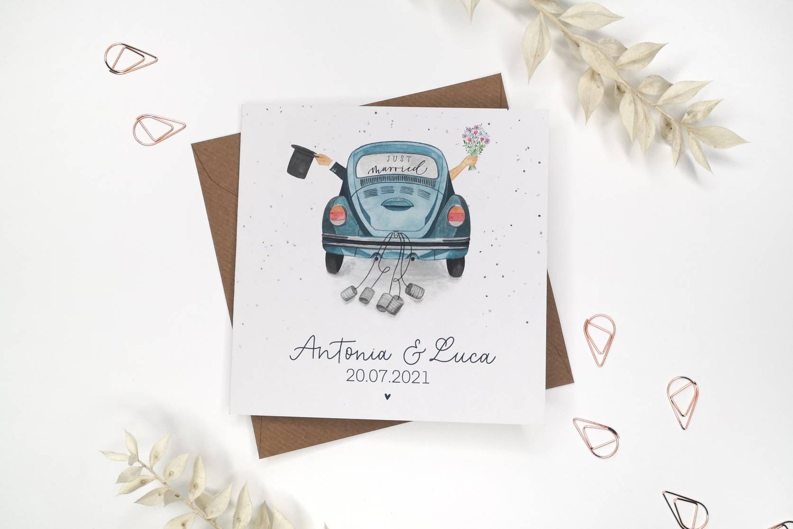 Glückwunschkarte zur Hochzeit VW Käfer Klappkarte mit Etsy.de