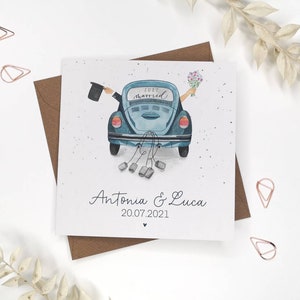Glückwunschkarte zur Hochzeit VW Käfer Klappkarte mit Etsy.de