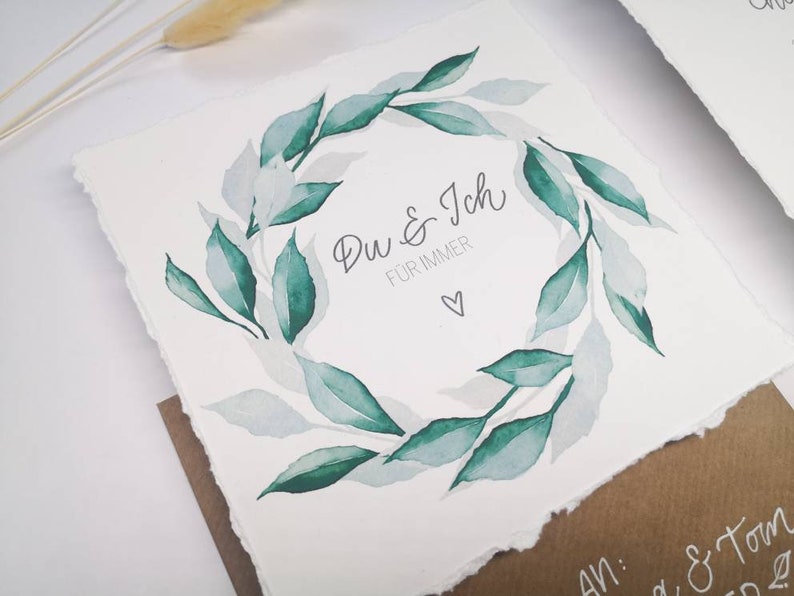 Save-the-Date Card Leaf wreath