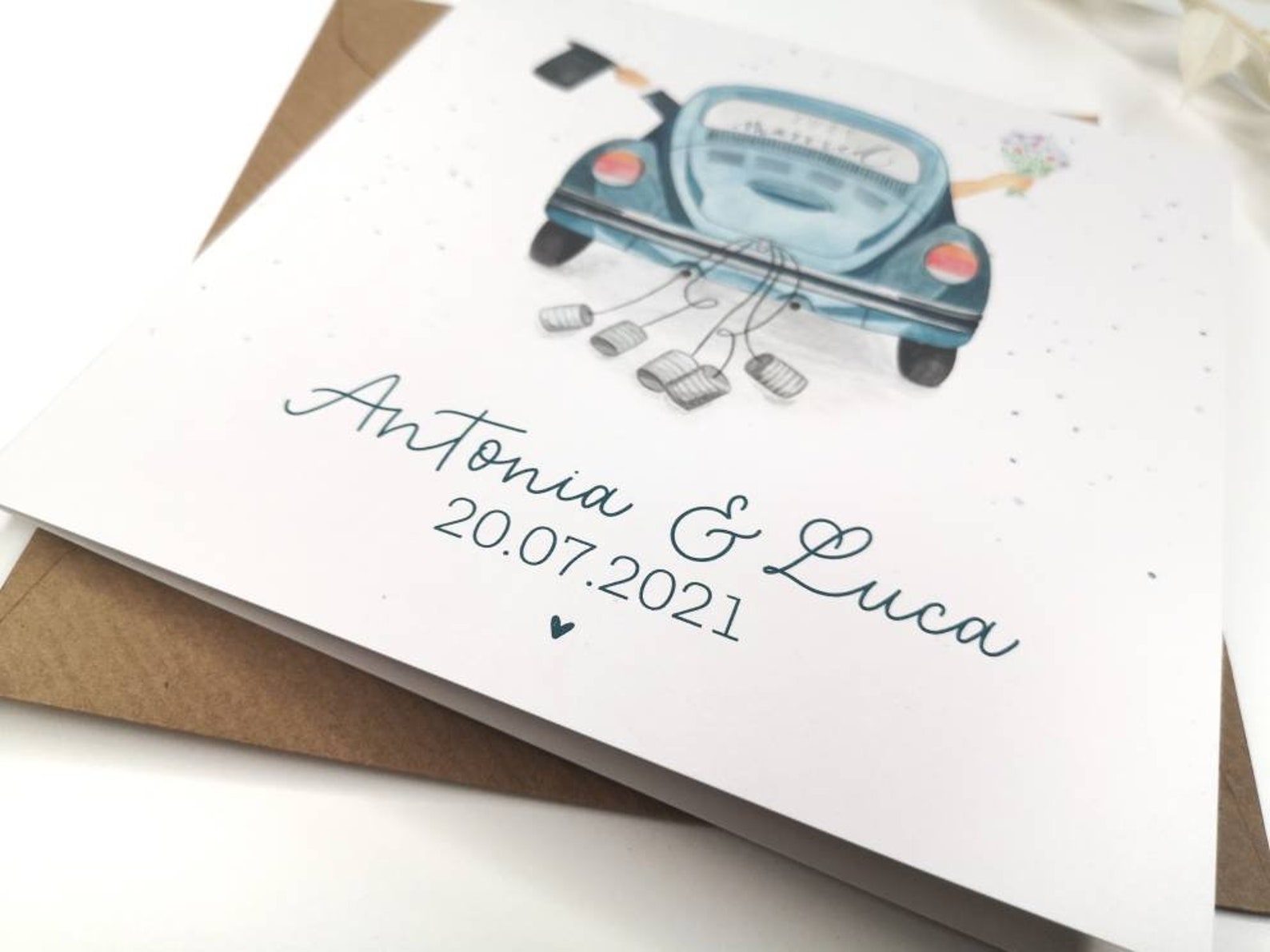 Glückwunschkarte zur Hochzeit VW Käfer Klappkarte mit Etsy