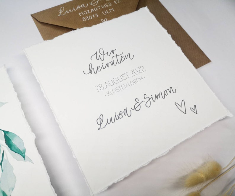 Save-the-Date Card Leaf wreath